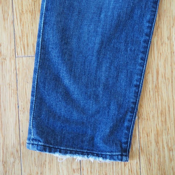 7 For All Mankind Josephina Size 30 Distressed Medium Wash Jeans Button Fly - Picture 6 of 6